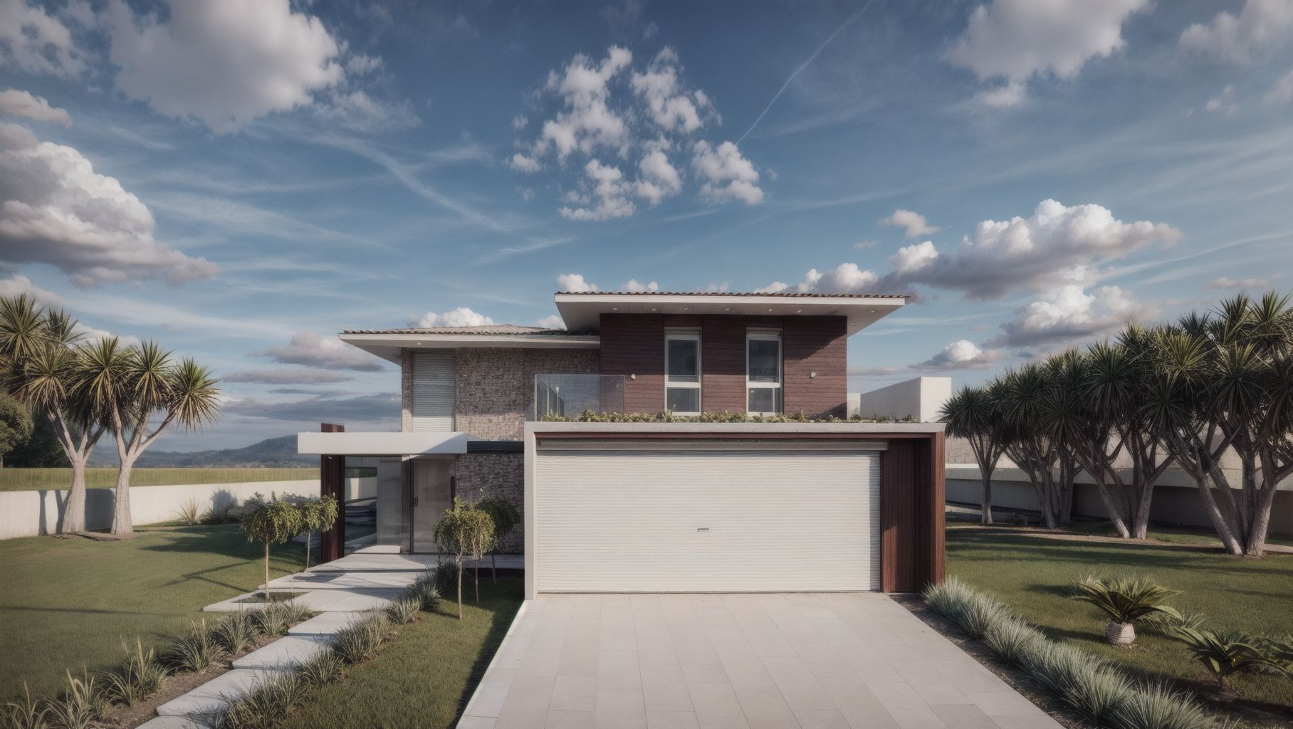 Vista exterior con piscina del proyecto Lima